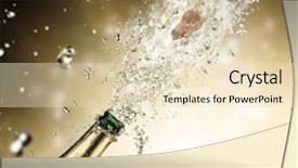  Presentation with explosion - PPT theme enhanced with year 2013 - close-up of champagne explosion celebration background and a lemonade colored foreground