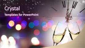  Presentation with fireworks - Presentation design with year 2014 - glasses with champagne against fireworks background and a wine colored foreground