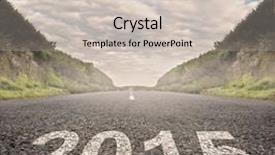  Presentation with asphalt road - Presentation theme featuring year 2015 painted on asphalt background and a soft green colored foreground