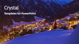  Presentation with mountain luxury resort - Colorful presentation theme enhanced with year 2016 2017 - mountains ski resort solden austria backdrop and a wine colored foreground