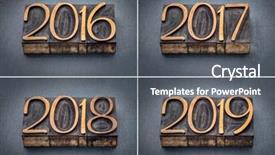  Presentation with wood gray - Amazing slide set having year 2016 2017 2018 backdrop and a gray colored foreground