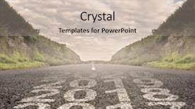  Presentation with asphalt road - Cool new slides with year 2016 and year 2017 backdrop and a soft green colored foreground