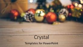  Presentation with studio - Colorful slide deck enhanced with year 2016 green - studio shot of christmas ornaments backdrop and a coral colored foreground