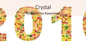  Presentation with end year 2018 - Cool new PPT theme with year 2016 made from fruits backdrop and a lemonade colored foreground