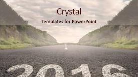  Presentation with end year 2018 - Theme having year 2016 painted on asphalt background and a lemonade colored foreground