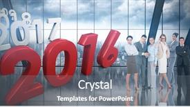  Presentation with win win in business - Audience pleasing presentation theme consisting of year 2016 reflection - business people against room backdrop and a gray colored foreground