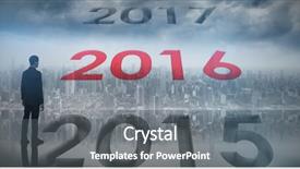  Presentation with room - Presentation design having year 2016 reflection - businessman standing against room background and a gray colored foreground