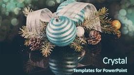  Presentation with christmas card - Slide deck consisting of year 2016 reflection - christmas card with christmas balls background and a tawny brown colored foreground