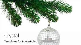  Presentation with christmas tree - Audience pleasing theme consisting of year 2016 reflection - christmas tree and mirror ball backdrop and a white colored foreground