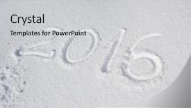  Presentation with end year 2018 - Slides having year 2016 written over snow background and a light gray colored foreground