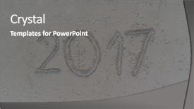  Presentation with new year - Slides having year 2017 written on sand background and a gray colored foreground