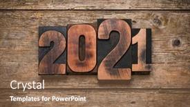  Presentation with 2021 - Cool new presentation theme with year-2021-set-with-vintage backdrop and a tawny brown colored foreground