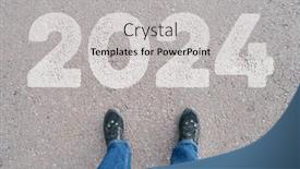  Presentation with new year - PPT theme consisting of year-2024-written-on-road background and a light gray colored foreground