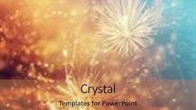  Presentation with anniversary - Theme consisting of anniversary - fireworks at new year background and a coral colored foreground