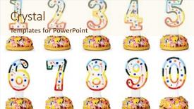  Presentation with white candles - PPT theme featuring year anniversary - birthday candles isolated background and a cream colored foreground