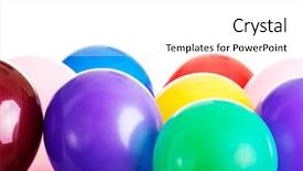  Presentation with balloons - Amazing PPT theme having year anniversary - inflatable balloons isolated on white backdrop and a white colored foreground