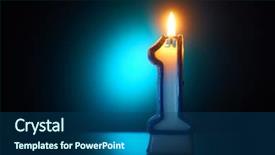  Presentation with birthday - Amazing slide deck having year anniversary - number one - burning birthday backdrop and a ocean colored foreground