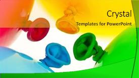  Presentation with colorful celebration - Theme featuring year anniversary - various colorful balloons symbol background and a light gray colored foreground