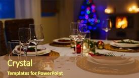  Presentation with christmas party - Amazing slide set having year celebration at family home backdrop and a tawny brown colored foreground