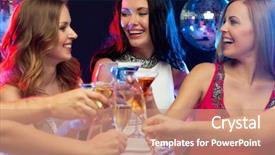  Presentation with birthday celebration - Slide deck enhanced with year celebration friends bachelorette party background and a coral colored foreground