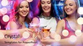  Presentation with birthday celebration - Theme having year celebration friends bachelorette party background and a coral colored foreground