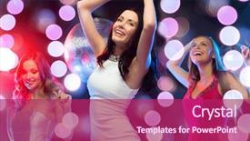  Presentation with new year - Slide set consisting of year celebration friends bachelorette party background and a violet colored foreground