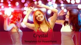  Presentation with new year - Slide deck enhanced with year celebration friends bachelorette party background and a crimson colored foreground