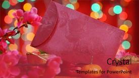  Presentation with pow - Slides with year festival decorations ang pow background and a red colored foreground