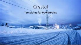  Presentation with new year card - Colorful slide set enhanced with year greeting card snowy road backdrop and a  colored foreground