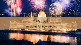  Presentation with lunar new year of the pig - Colorful theme enhanced with year in the city - budapest backdrop and a coral colored foreground