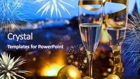  Presentation with new year streamer - Colorful presentation theme enhanced with year in the city - champagne backdrop and a  colored foreground