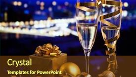  Presentation with new year - Colorful presentation enhanced with year in the city - champagne backdrop and a  colored foreground