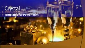  Presentation with lunar new year ox - Theme with year in the city - champagne background and a  colored foreground