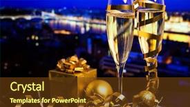  Presentation with new year - Presentation design with year in the city - champagne background and a  colored foreground
