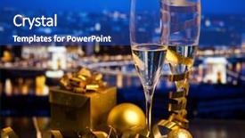 Presentation with merry christmas and new year - Audience pleasing presentation design consisting of year in the city - champagne backdrop and a  colored foreground