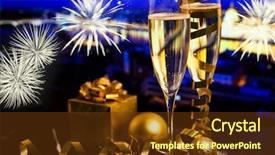  Presentation with lunar new year ox - Colorful PPT layouts enhanced with year in the city - champagne backdrop and a  colored foreground