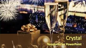  Presentation with new year - PPT layouts featuring year in the city - champagne background and a  colored foreground