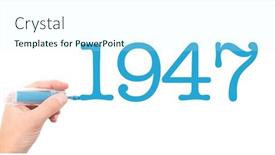 Presentation with marker - Colorful PPT theme enhanced with year-of-1947written backdrop and a cool aqua colored foreground