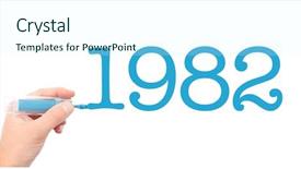 Presentation with marker - Colorful presentation theme enhanced with year of 1982written backdrop and a cool aqua colored foreground