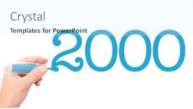  Presentation with marker - Amazing PPT layouts having year-of-2000written backdrop and a cool aqua colored foreground