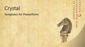  Presentation with chinese new year - PPT theme enhanced with cover - young beautiful red-haired girl in background and a gray colored foreground