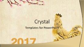  Presentation with end year 2018 - Amazing theme having year of the rooster gold backdrop and a lemonade colored foreground