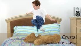  Presentation with medical evaluation of 5 years old boy - Beautiful PPT layouts featuring year old boy in pajama backdrop and a coral colored foreground