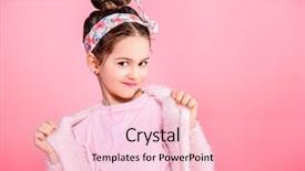  Presentation with children - PPT layouts consisting of year old girl wearing pink background and a lemonade colored foreground