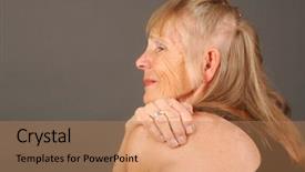  Presentation with shoulder pain - Amazing slides having year old woman with shoulder backdrop and a coral colored foreground