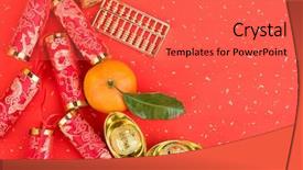  Presentation with ornament - Slide deck consisting of year ornament--gold ingot firecracker background and a red colored foreground