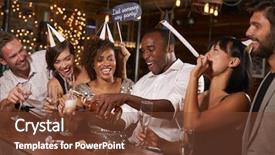  Presentation with party time - Presentation theme enhanced with year party at a bar background and a tawny brown colored foreground