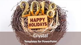  Presentation with new born - Slide set enhanced with year performance presentation - new born 2018 with happy background and a tawny brown colored foreground