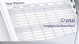  Presentation with planner - Colorful presentation theme enhanced with year planner page in diary backdrop and a sky blue colored foreground