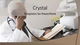  Presentation with medical records - Amazing presentation having senior medical practitioner on phone backdrop and a light gray colored foreground